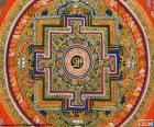 Μάνταλα είναι μια πνευματική και τελετουργικό σύμβολο στον ινδουισμό και Βουδισμό. Σε αυτή την εικόνα μιας μάνταλα Θιβέτ